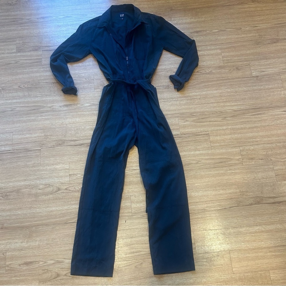 GAP Moonless Night TENCEL™ Lyocell Jumpsuit - Size 8 tall - Picture 6 of 11